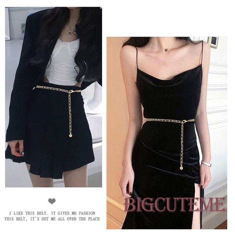 Thắt Lưng Dây Xích Kim Loại Mặt Hình Hoa / Trái Tim Có Thể Điều Chỉnh Cho Nữ