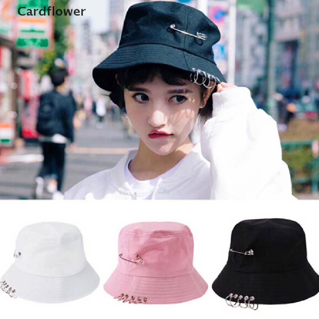 < Cardflower > Mũ Bucket Chống Nắng Mùa Hè Có Vòng Ghim Thời Trang Unisex