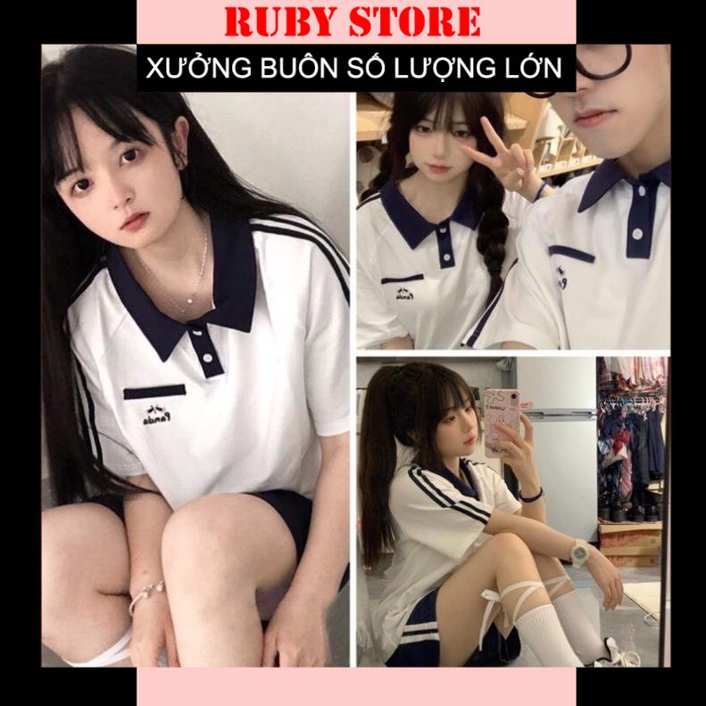 [Hàng Hot] Set Bộ Thể Thao Polo Chạy Sọc Thêu Hình Gấu Panda Xịn Sò Chất Cotton Mềm Mịn❣️