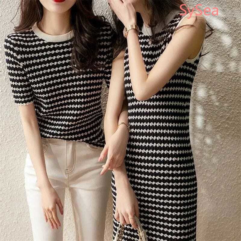 Đầm Dệt Kim Kẻ Sọc Thời Trang Hè Xinh Xắn Cho Nữ