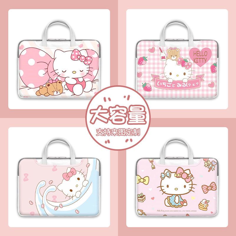 Túi Đựng Laptop Hình Hello Kitty Phù Hợp Với Nữ Cho Apple Lenovo Shin-Chan Asus Choose Dell HP AT