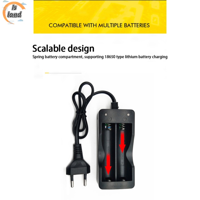 Bộ Sạc Pin Lithium 18650 Hai Ngăn Thông Minh Kèm Dây Cáp