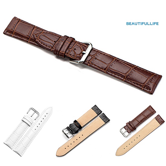 Dây Đeo Đồng Hồ Unisex Giả Da Màu Đen / Nâu