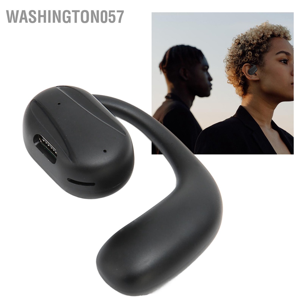 Washington057 Mở Tai Nghe Không Dây Bluetooth 5.2 Dẫn Truyền Qua Xương Giảm Tiếng Ồn Thể Thao Cho Văn Phòng Trái Màu Đen