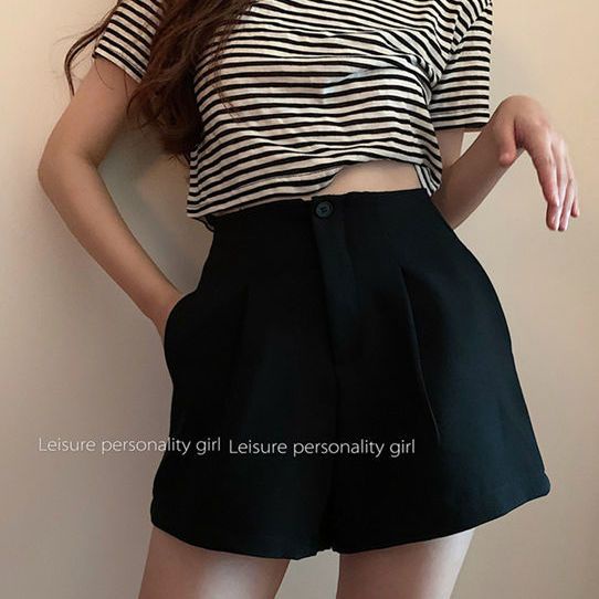 Quần Short Chữ a Lưng Cao Dáng Rộng Màu Cà Phê Phong Cách Mới Cho Nữ