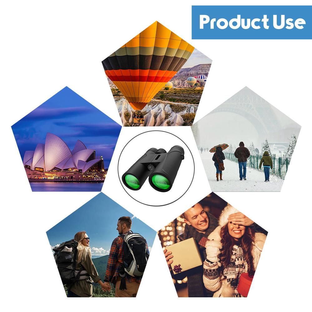 Ống Nhòm 12X42 Độ Phóng Đại Cao Chống Thấm Nước Phù Hợp Cho Săn Bắn Du Lịch