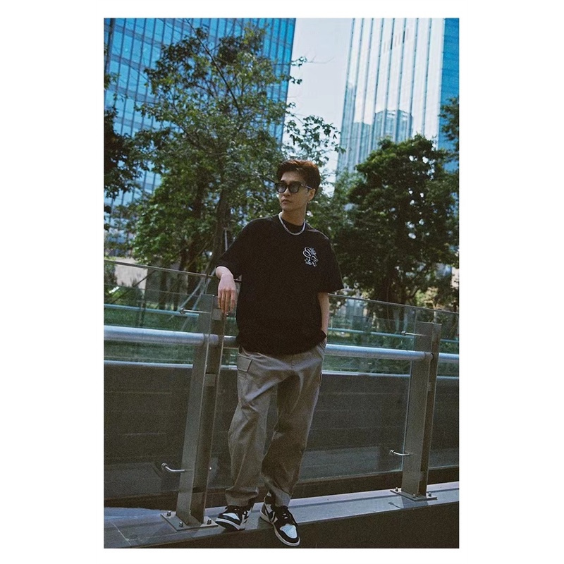 Áo Thun Tay Ngắn Cổ Tròn In Chữ STA X Rm-8-SR series Guochao Đơn Giản Thời Trang Xuân Hè Cho Nam Và Nữ