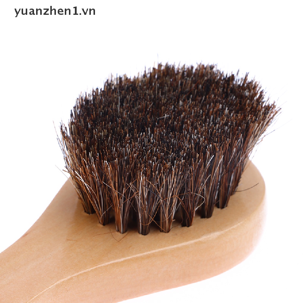 Bàn Chải Tắm Lông Ngựa Cán Dài Đầu Tròn Bằng Gỗ Trơn Mềm Mại Dành Cho Trẻ Em