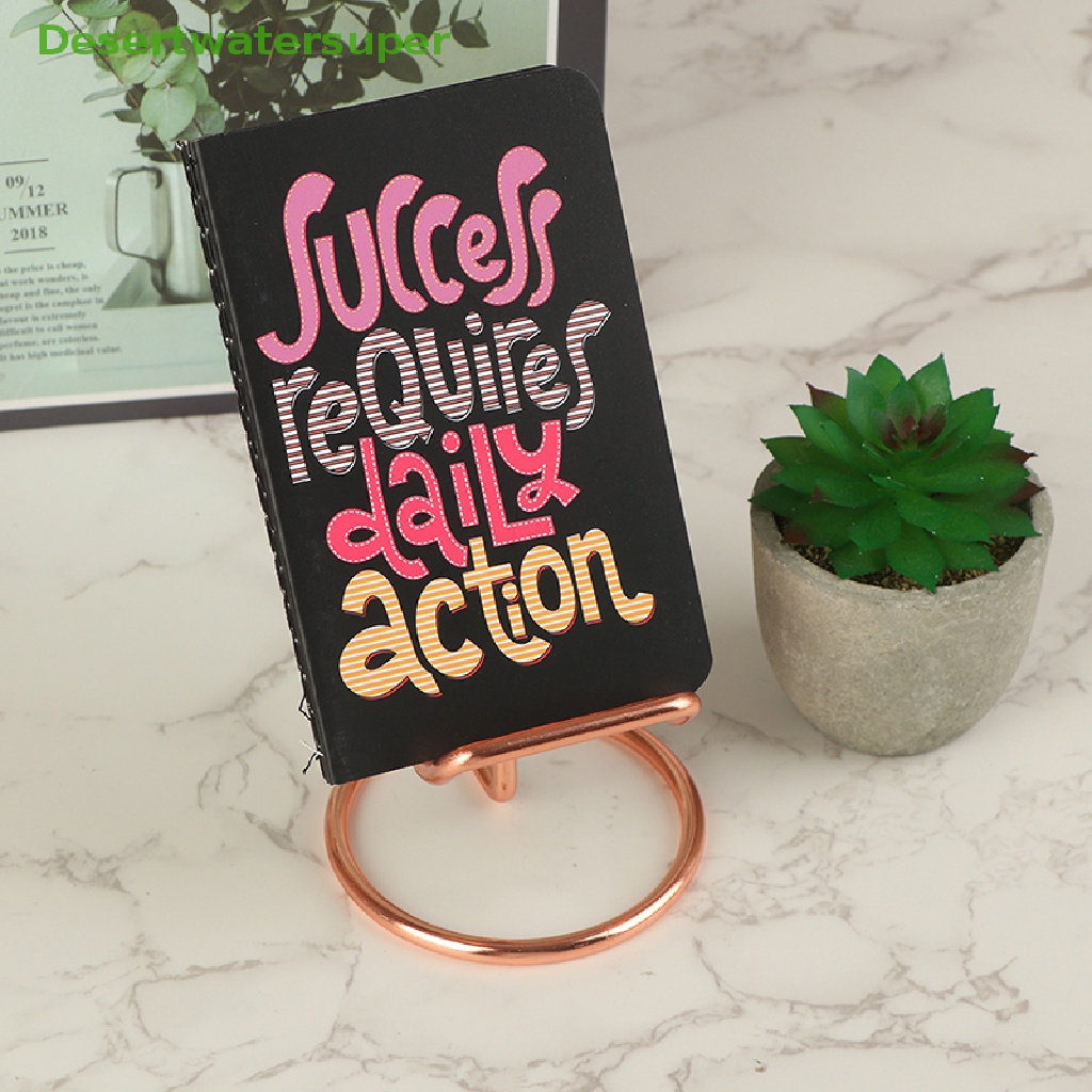 Giá Đỡ Điện Thoại / Thẻ Để Bàn Bằng Kim Loại Màu Vàng Hồng