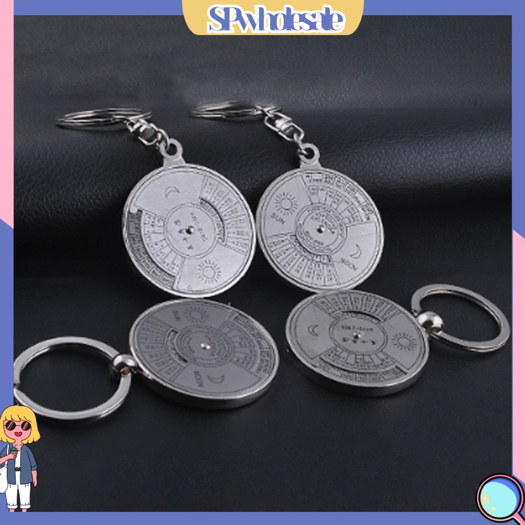 <SPwholesale> Móc Chìa Khóa Khắc Hình Mặt Trời Mặt Trăng Trong Suốt 50 Năm Bằng Thép Không Gỉ