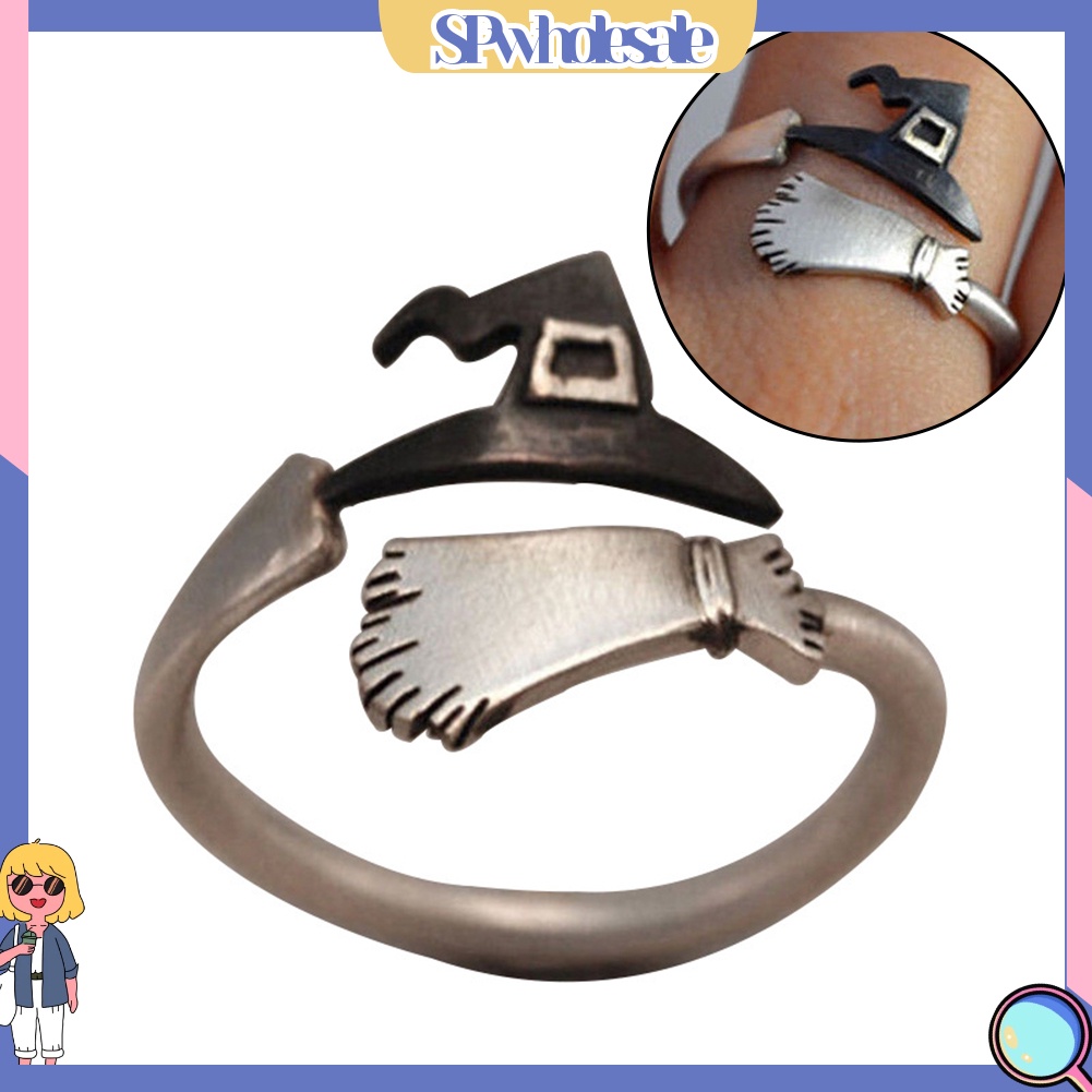 <SPwholesale> Nhẫn Hở Hình Nón Phù Thủy Dễ Thương Có Thể Điều Chỉnh Làm Quà Tặng Trang
