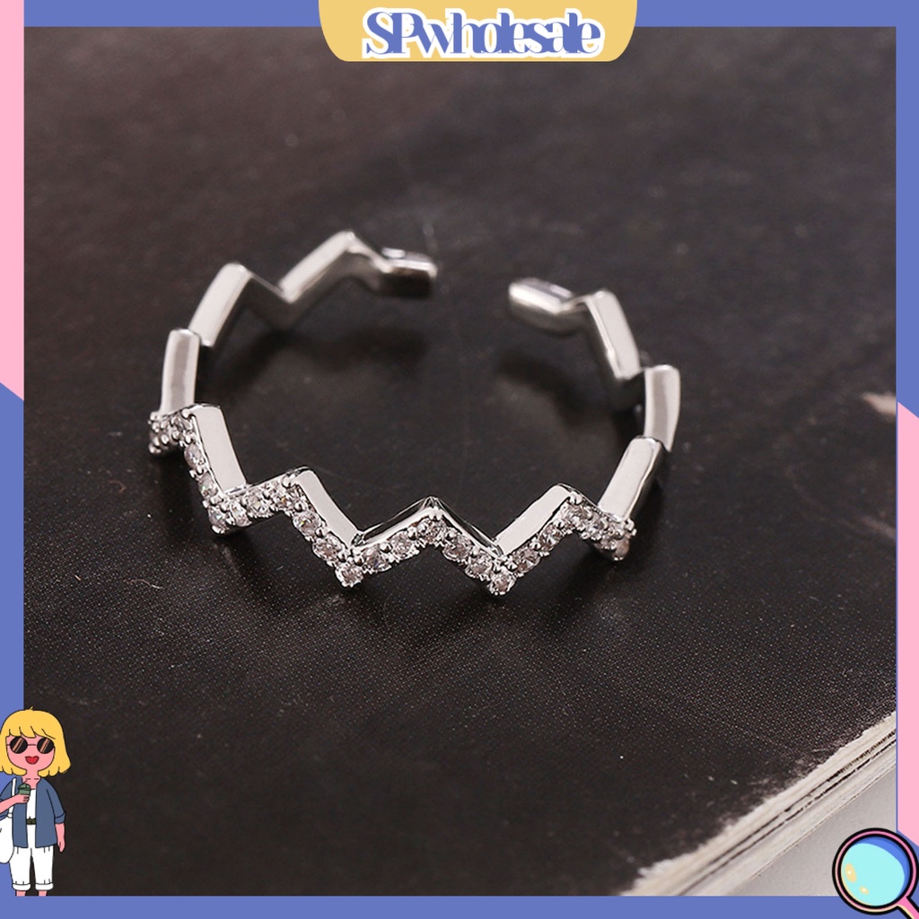 <SPwholesale> Nhẫn Hợp Kim Kiểu Gợn Sóng Quyến Rũ Dễ Phối Đồ Hàng Ngày Có Thể