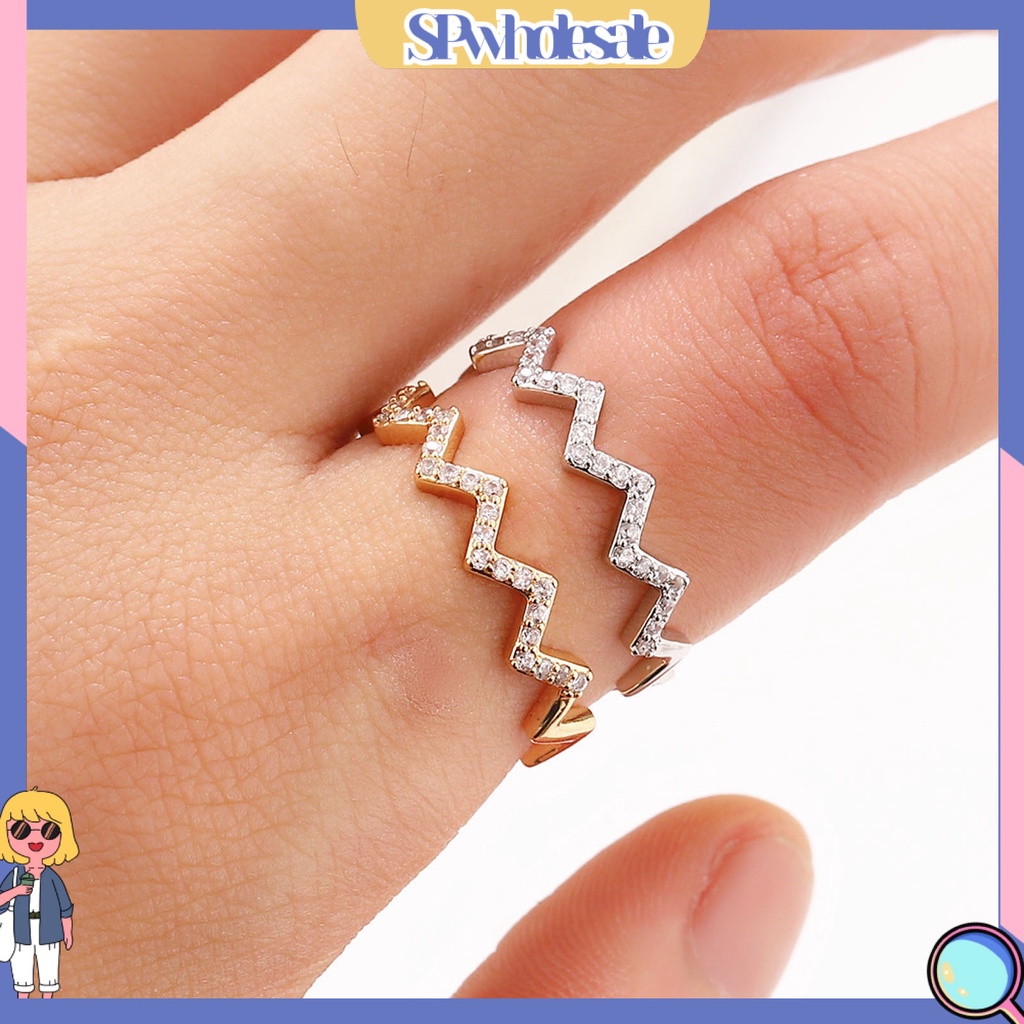 <SPwholesale> Nhẫn Hợp Kim Kiểu Gợn Sóng Quyến Rũ Dễ Phối Đồ Hàng Ngày Có Thể