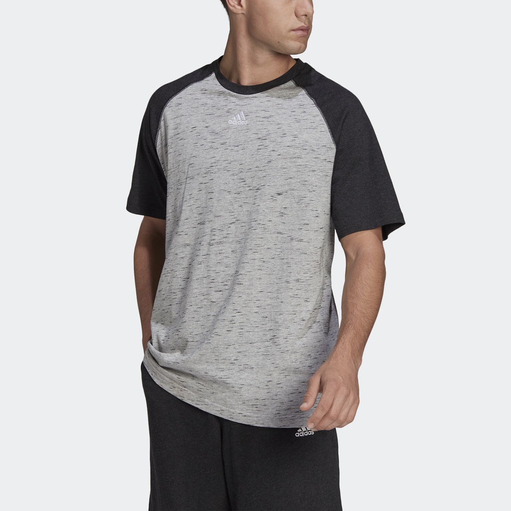 Adidas Phong cách sống Áo Thun Tay Raglan Mélange Essentials Nam Xám HE1796
