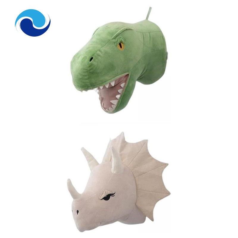 Set 2 Phụ Kiện Trang Trí Phòng Khách Hình Đầu Khủng Long 3D Dễ Thương