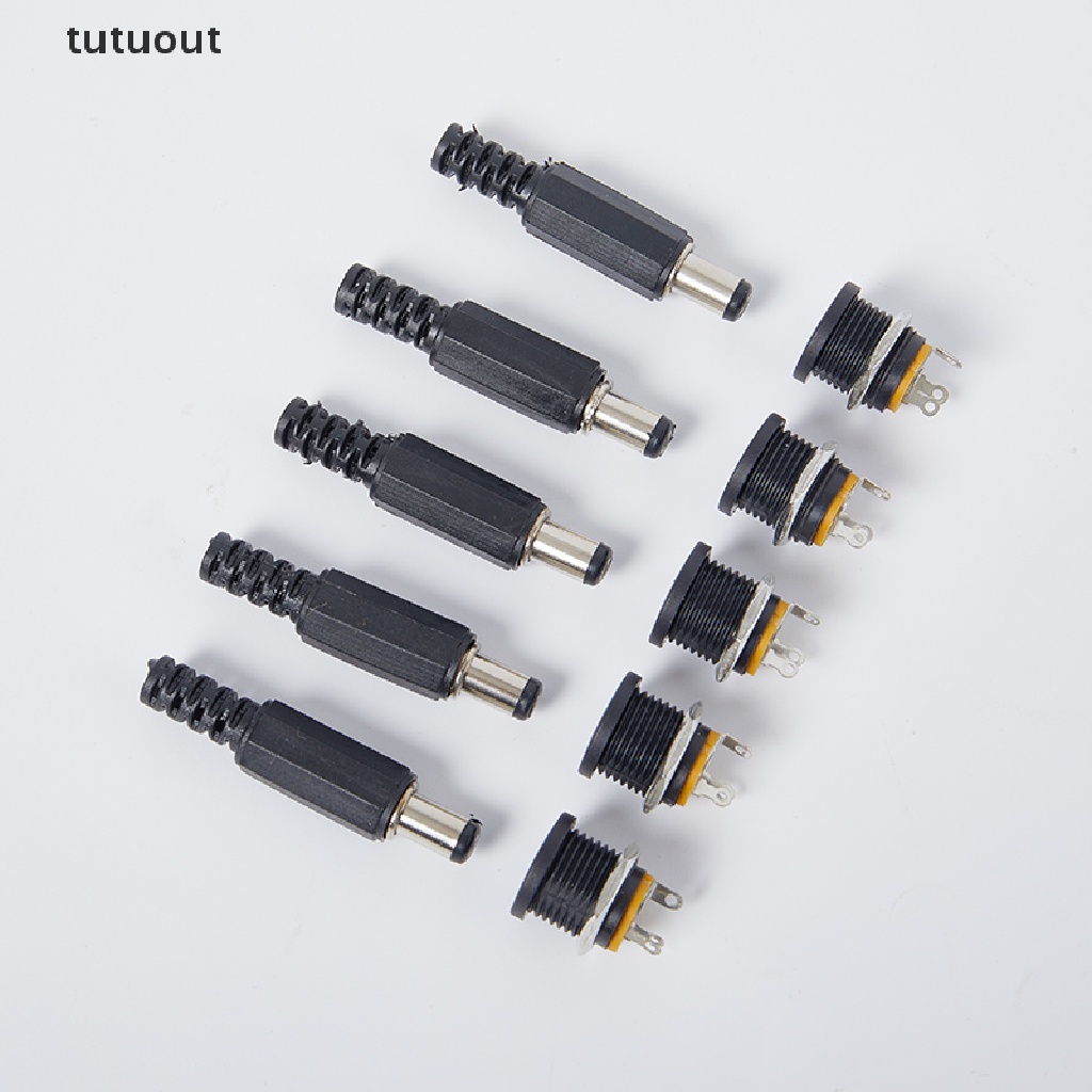 Set 5 Phích Cắm Đực + 5 Ổ Cắm Cái DC022 5.5 * 2.1mm DC 12V Chuyên Dụng