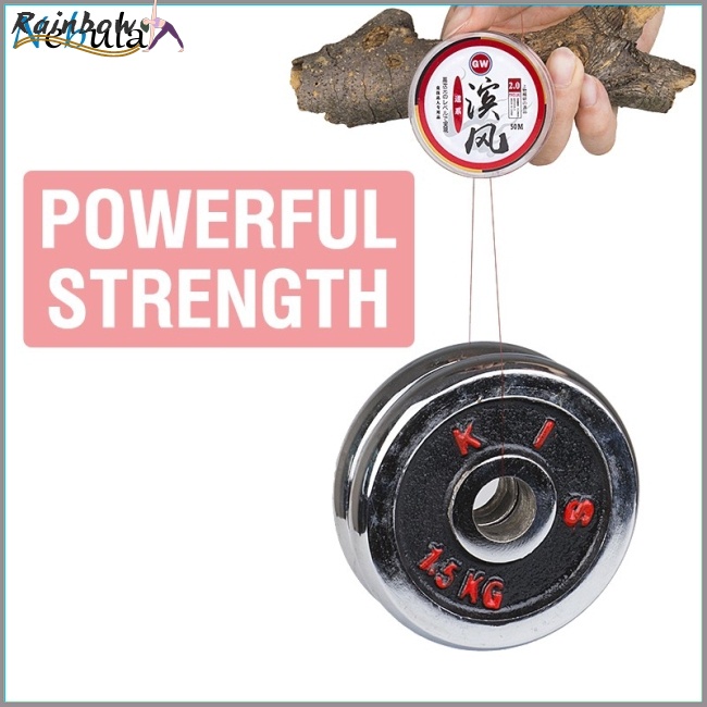 Cuộn Dây Câu Cá 50m Phủ Lông Chồn Chất Liệu Nylon Bền Bỉ