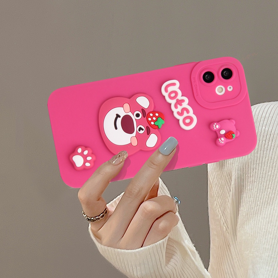 Ốp Điện Thoại Silicon Dẻo Hình Gấu 3D iPhone 11 12 13 14 Pro MAX Plus Mini X XR XS MAX 6 S 7 8 Plus SE 2020 11Pro 12pro 13Pro