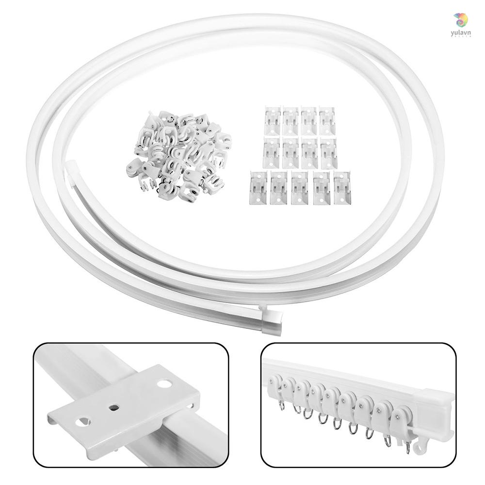 Thanh Trượt Rèm Cửa Linh Hoạt (Ròng Rọc + Tấm Gắn + Tấm Gắn + Con Dấu Nano)