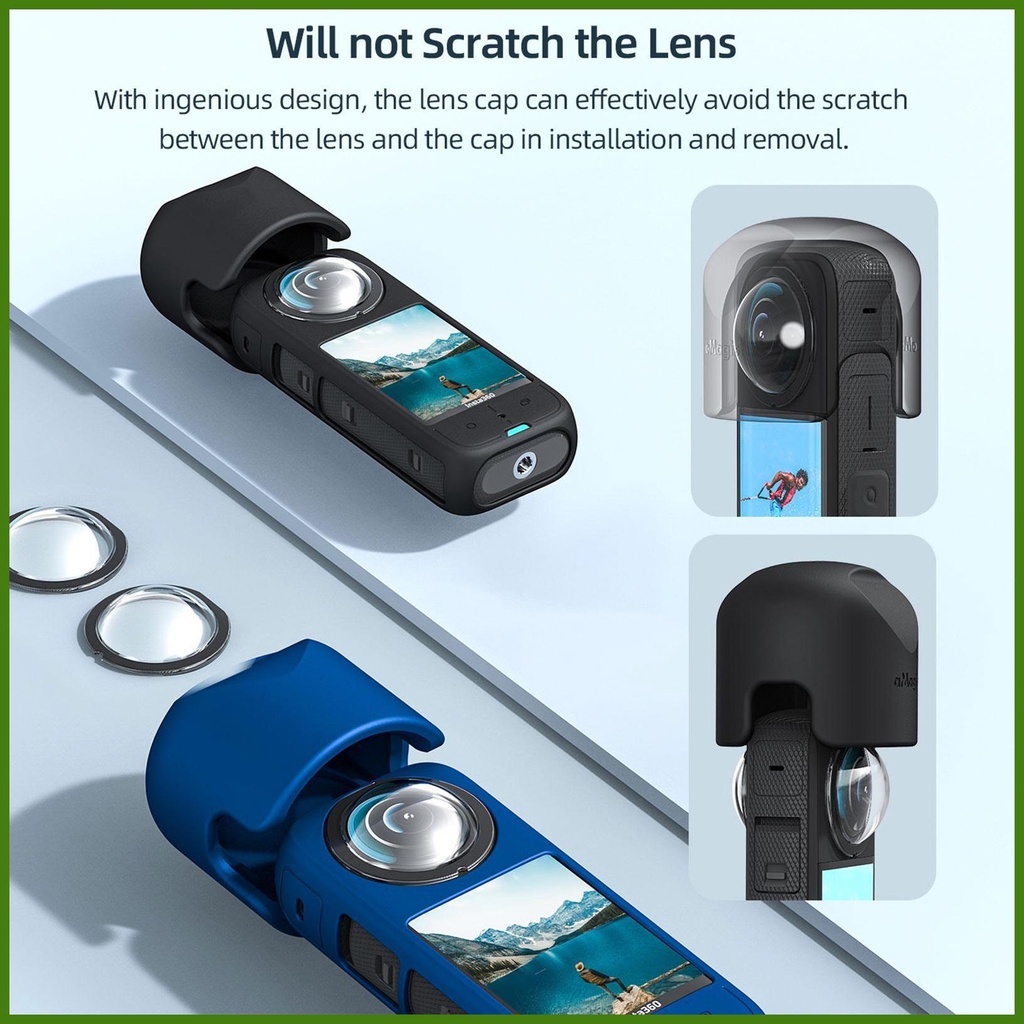 Vỏ Silicon Bảo Vệ Ống Kính Máy Ảnh Toàn Cảnh Chống Rơi Vỡ Cho Insta 360 X3