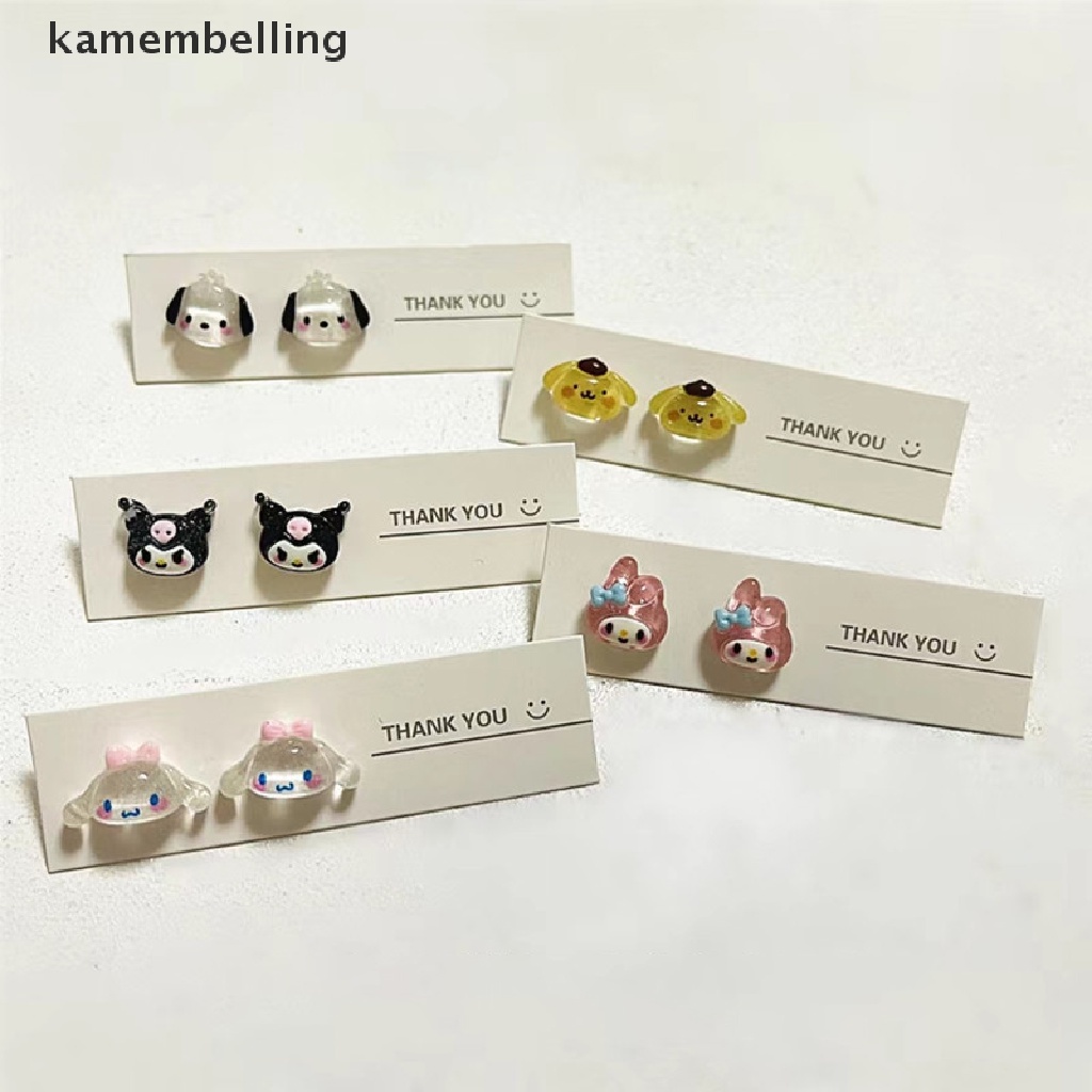 Kamembelling Sanrio Bông Tai Mini Bằng Nhựa Mềm Đáng Yêu Phong Cách Harajuku Cho Nữ EN