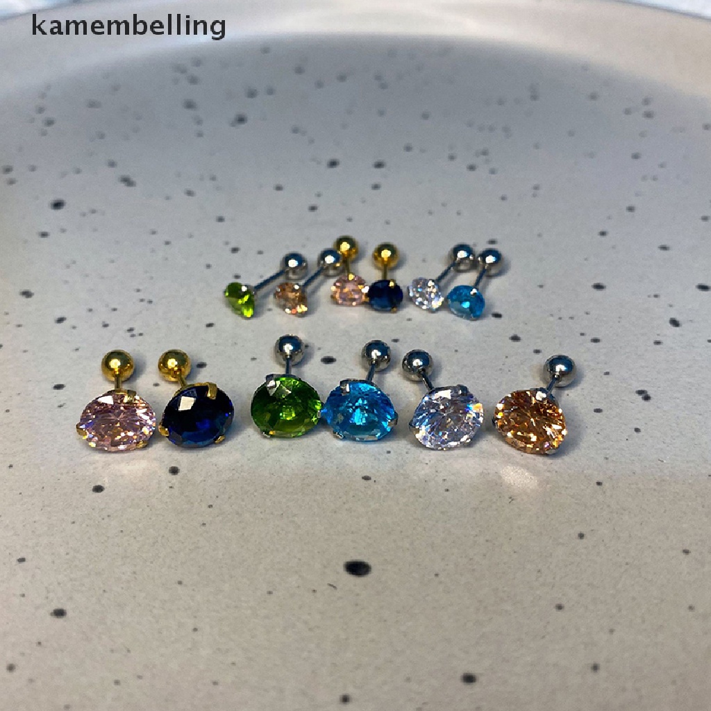 1 Khuyên Tai Đính Đá Thời Trang Nữ Tính 5 / 8mm