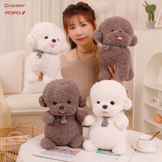 Chú chó bichon nhồi bông dễ thương dùng làm gối ôm