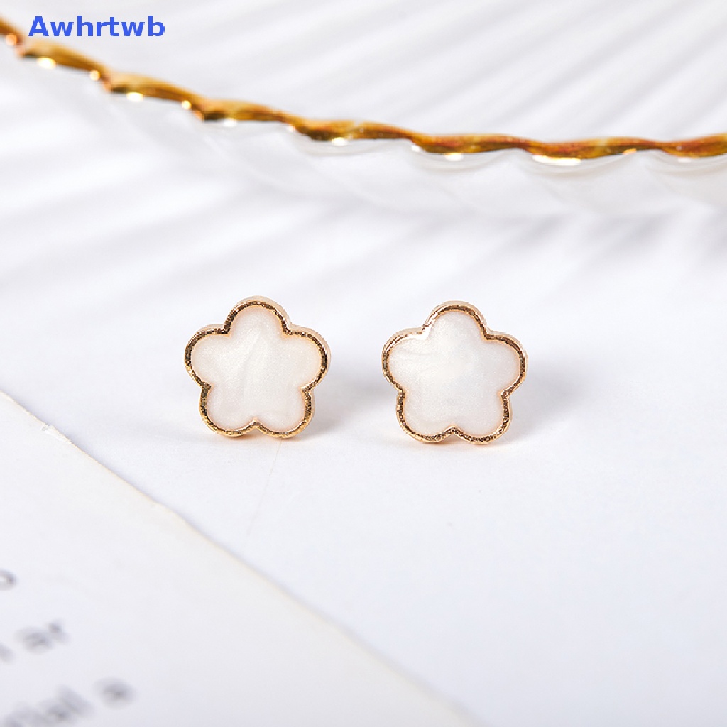 1 Cặp Bông Tai Hợp Kim Hình Hoa Màu Trắng Dầu Thời Trang Dành Cho Nữ Mới