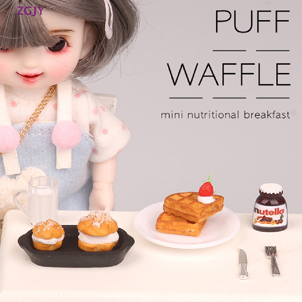 1 Bộ Mô Hình Bánh Waffle Mini Cho Nhà Búp Bê Mới