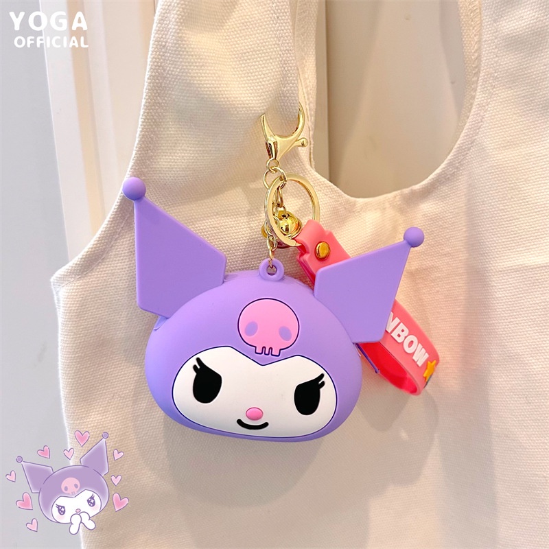 Ví Đựng Tiền Xu Bằng Silicon Hình Sanrio Kuromi My Melody Hello Kitty Dễ Thương Kèm Móc Khóa Cho Bé