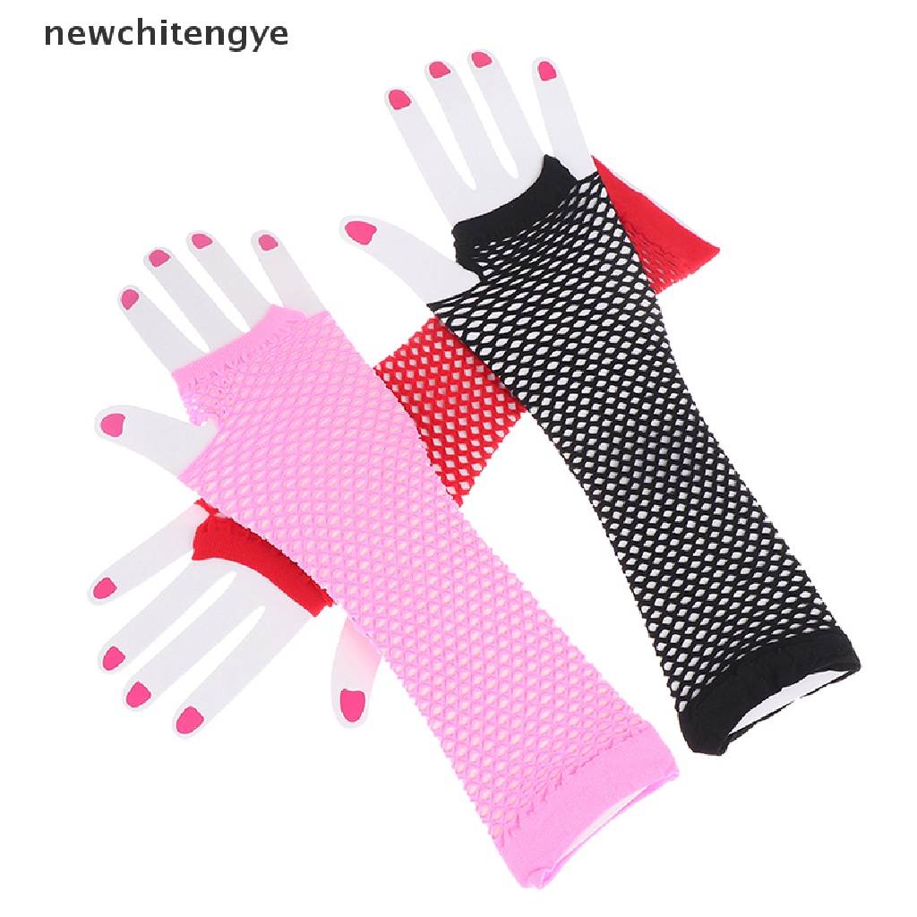 Găng Tay Lưới Dài Hở Ngón Phong Cách Gothic Cho Nữ