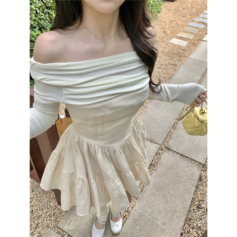 Đầm Tay Dài Hở Vai Thời Trang Quyến Rũ Cho Nữ