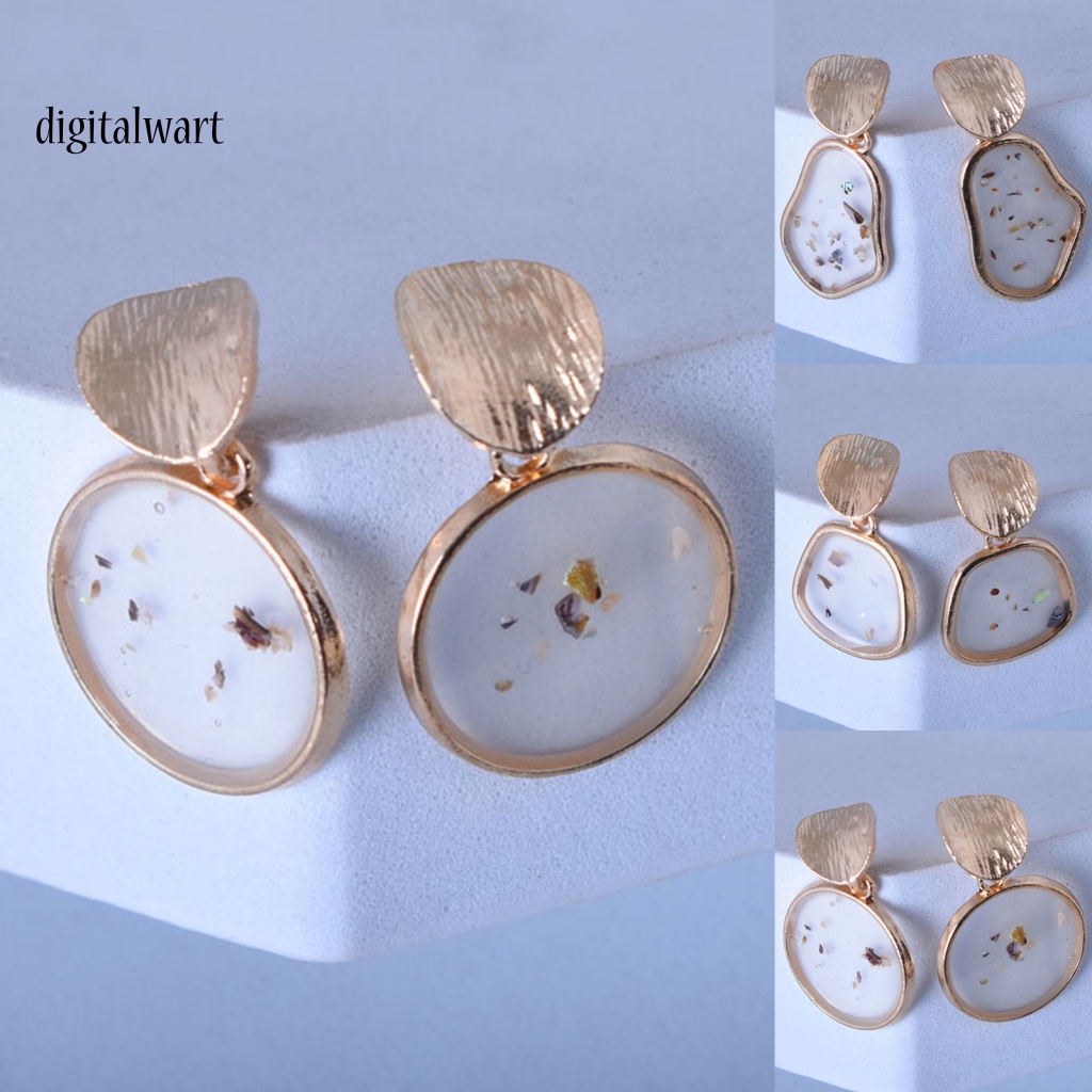 Kỹ Thuật Số| 2 Bông Tai Vỏ Sò Hình Vuông Bằng Hợp Kim Phong Cách Retro Dành Cho Nữ