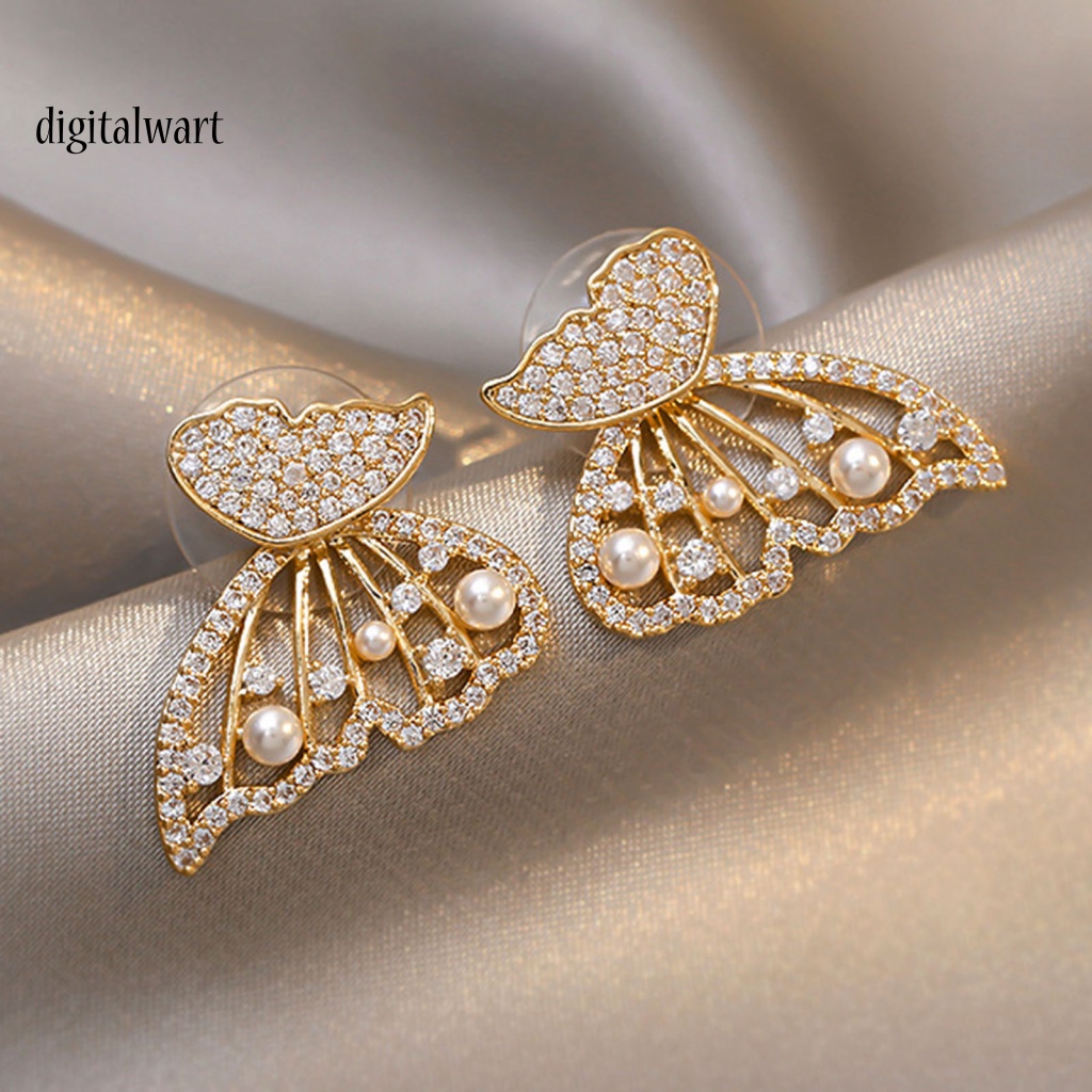 Kỹ Thuật Số| 1 Đôi Bông Tai Hình Con Bướm Đính Đá Thời Trang Dành Cho Nữ