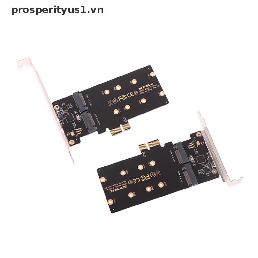 Bộ Chuyển Đổi Thẻ Chuyển Đổi SSD ASM1061 PCIe x1 Sang 2 Cổng SATA M.2 NGFF