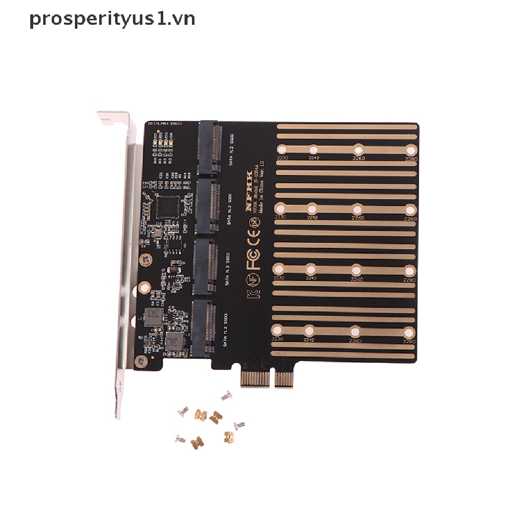 Adapter Chuyển Đổi PCIE 1 Sang M2 PCI Express X1 3.0 4 Cổng B Key M.2 NGFF SATA SSD
