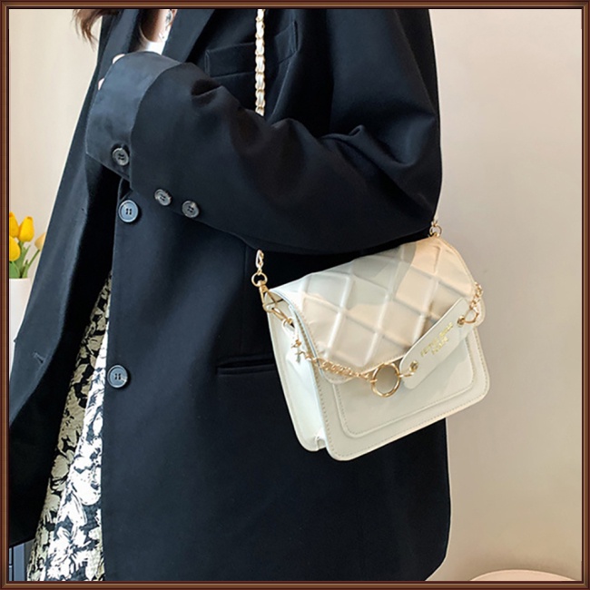 Túi Đeo Chéo Vai Bằng Da Pu Màu Trơn Thời Trang Sành Điệu Cho Nữ