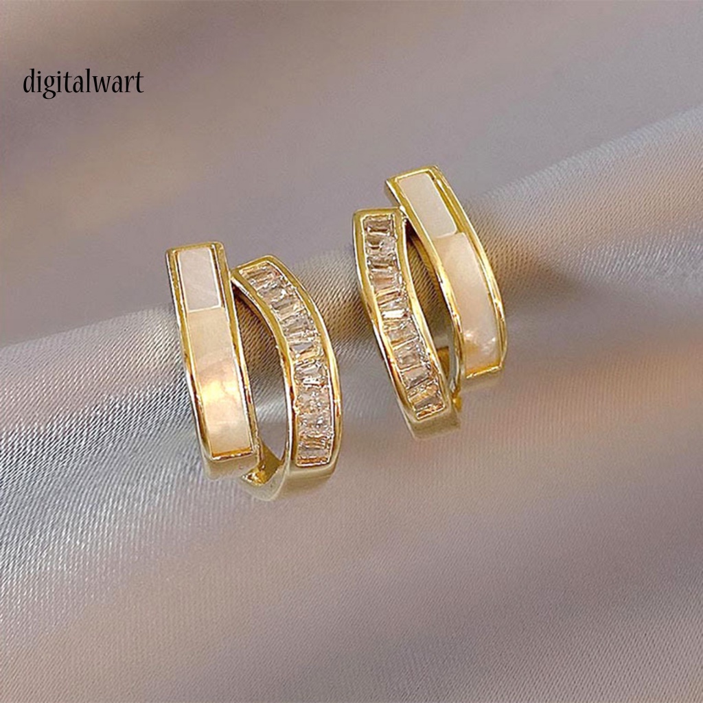 Kỹ Thuật Số| 1 Đôi Bông Tai Cong Bằng Hợp Kim Không Gỉ Nhiều Màu Sắc Dành Cho Nữ