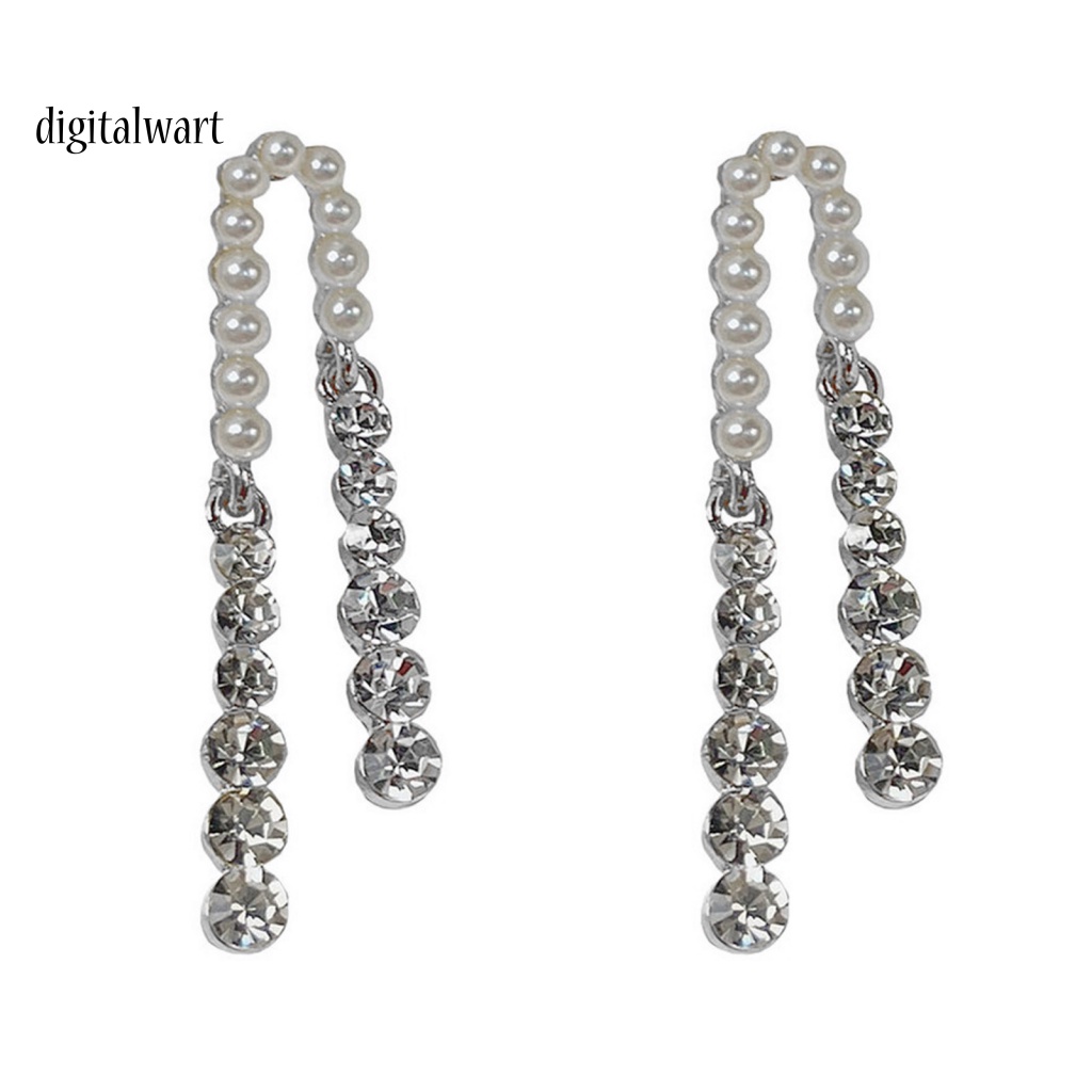 Kỹ Thuật Số| 1 Đôi Bông Tai Dài Đính Ngọc Trai Giả Phong Cách Pháp Dành Cho Nữ