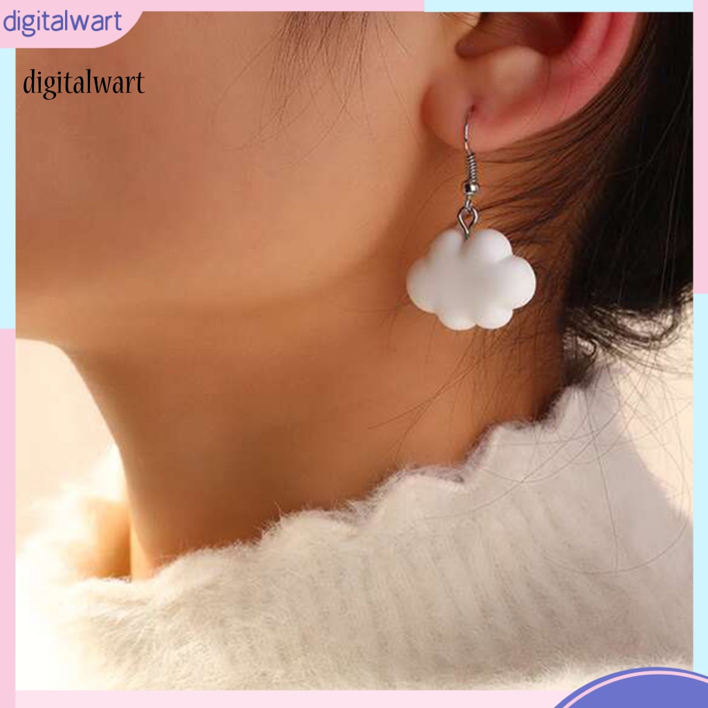 Kỹ Thuật Số| 1 Đôi Bông Tai Hình Đám Mây Hoạt Hình Màu Kẹo Ngọt Thời Trang