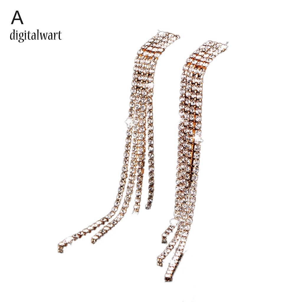 Kỹ Thuật Số| 1 Đôi Bông Tai Tua Rua Đính Đá Lấp Lánh Phong Cách Hàn Quốc Dành Cho Nữ