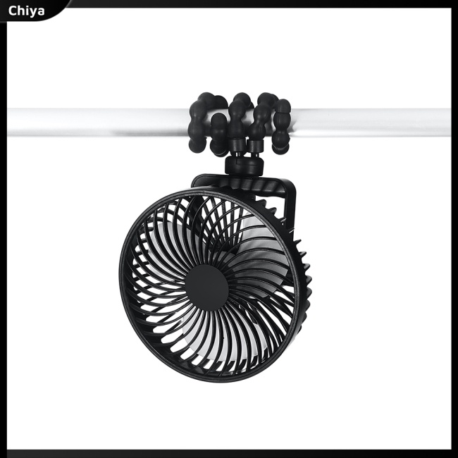 Quạt 2000mah Có Kẹp Gắn Xe Đẩy Em Bé Linh Hoạt Xoay 360 Độ Tiện Dụng