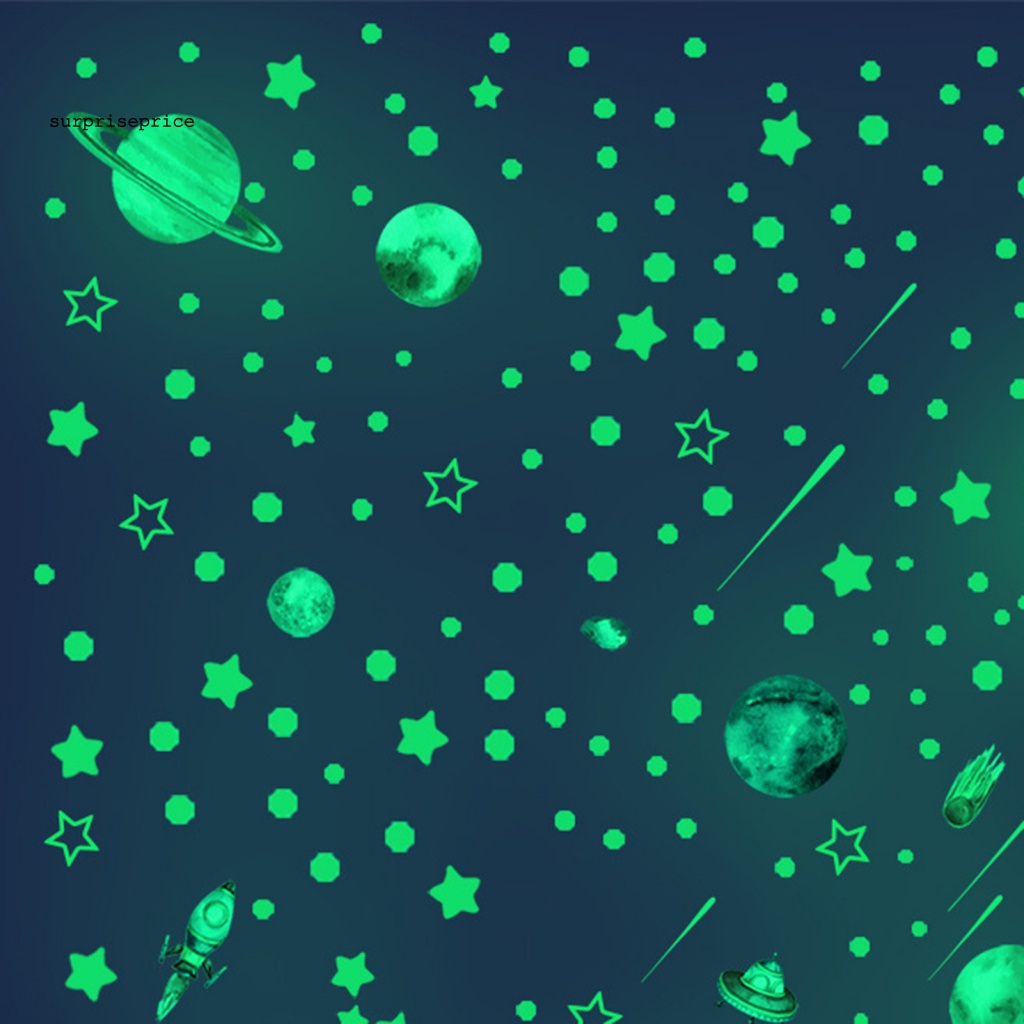 1 Set Decal dán tường Bằng PVC Chống Nước Phát Quang Hình Phi Hành Gia Ngoài Trời