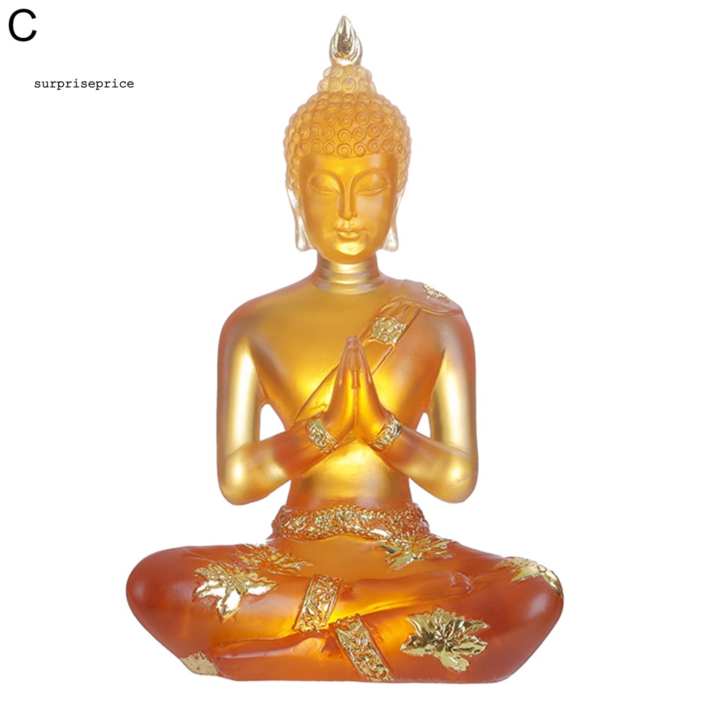 Tượng Phật Ngồi Trong Suốt Bằng Nhựa Resin Tinh Khiết Màu Xanh Dương Dành Cho Vườn Nhà