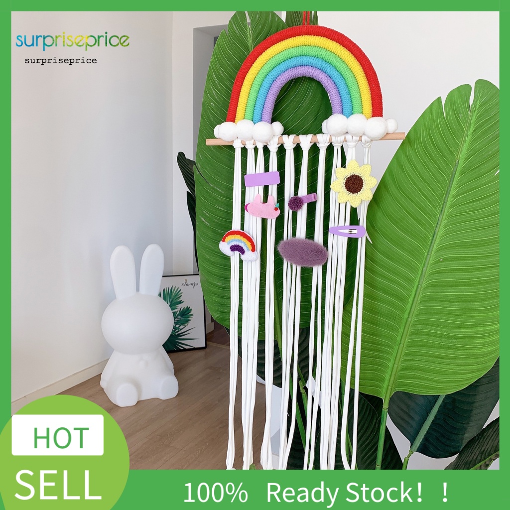 Giá Đỡ Nơ Buộc Tóc Bằng Cotton Bện Tiết Kiệm Không Gian Màu Cầu Vồng Sắp Xếp Gọn Gàng Cho Phòng Trẻ