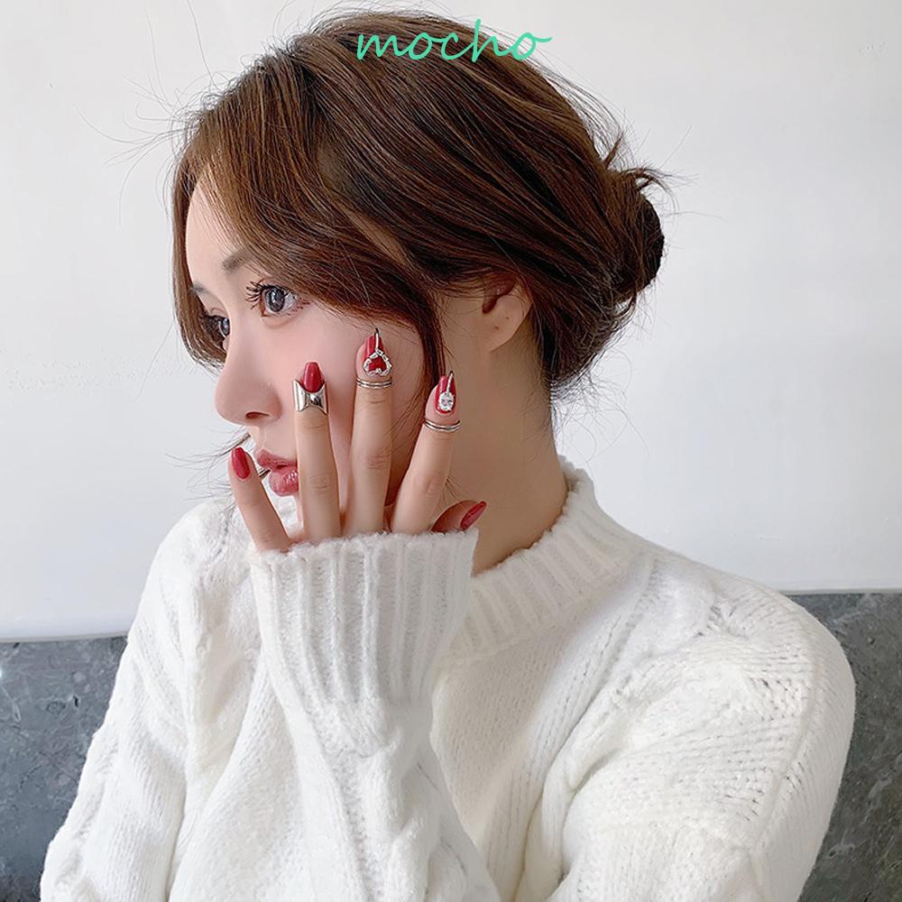 Nhẫn MOCHO Trang Trí Móng Nghệ Thuật Cho Nữ|Vỏ Bọc Bảo Vệ Ngón Tay Bằng Kim Loại Cho Nữ