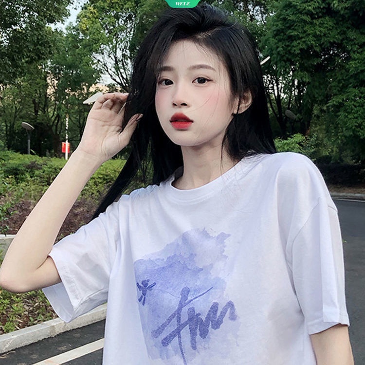 Áo Thun Tay Ngắn Dáng Rộng Thời Trang Mùa Hè Hàn Quốc 2023 Cho Nữ