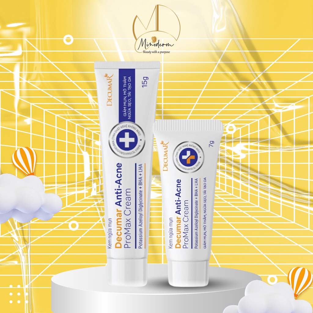 Kem Decumar Anti-Acne ProMax Cream Ngừa Mụn, Mờ Thâm, Ngừa Sẹo, Tái Tạo Da 7g, 15g