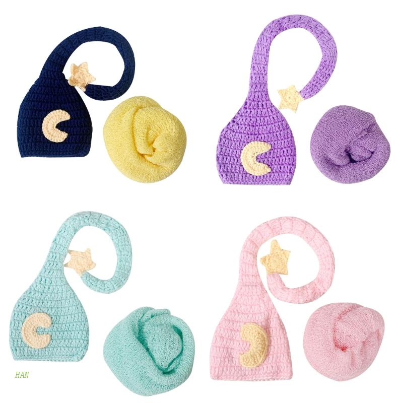 Bộ Trang Phục Chụp Ảnh Gồm Mũ Và Khăn Quấn Đuôi Dài Trọng Lượng Nhẹ 4 Màu Tùy Chọn Cho Bé Sơ Sinh Màu S