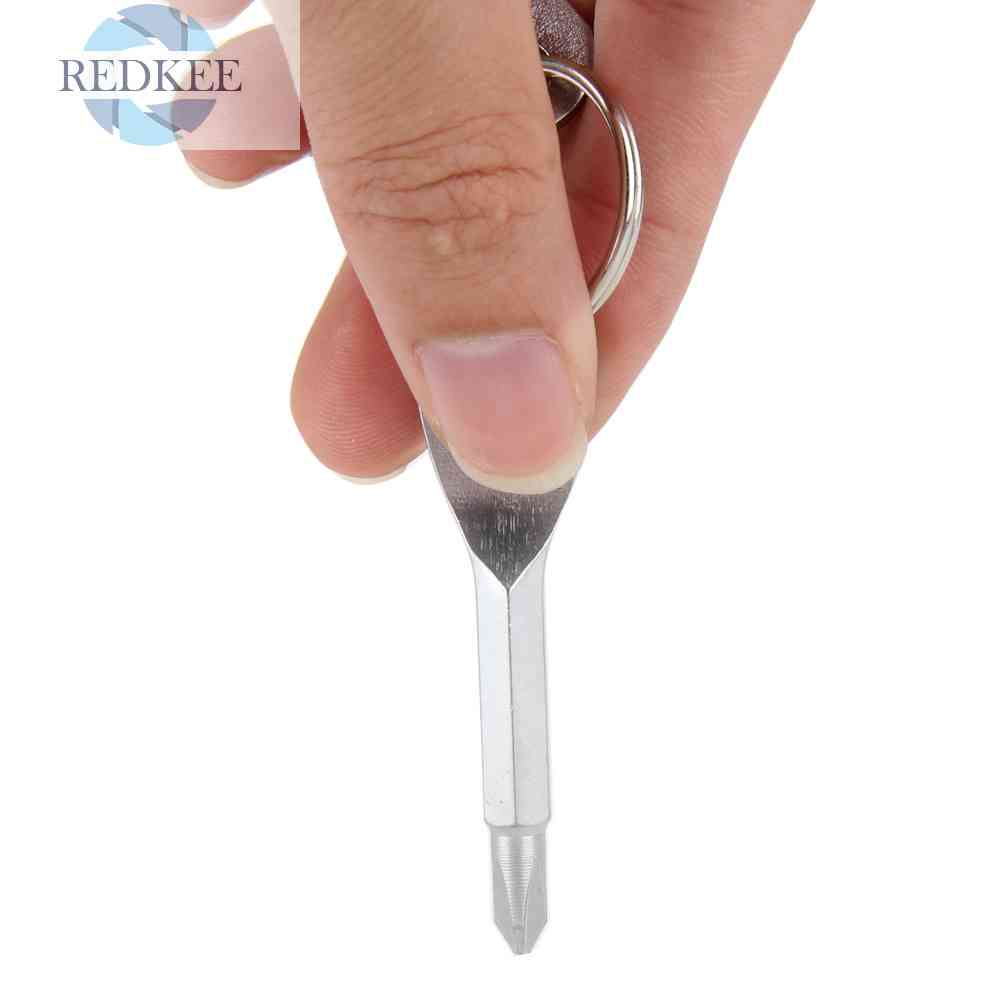 Set 2 Tua Vít Mini EDC Bằng Kim Loại Có Rãnh Chữ Thập